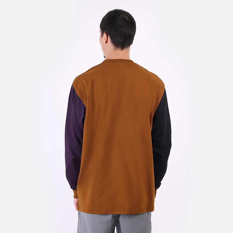 мужская коричневая футболка Carhartt WIP L/S Triple Pocket T-Shirt I029593-tawny/blk/dark - цена, описание, фото 5